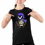 Fashion, accesorii si bijuterii - Copii - Imbracaminte copii - Tricouri copii - Tricou Copii Fete Raven Cappuccino Assasino Capucino Ninja CoolTrend, negru, marime M Copii - Infinity.ro