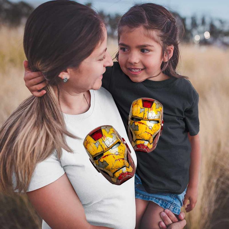 Fashion, accesorii si bijuterii - Copii - Imbracaminte copii - Tricouri copii - Tricou Copii Fete Iron Man Casca CoolTrend, alb, marime L Copii - Infinity.ro
