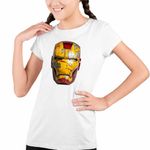 Fashion, accesorii si bijuterii - Copii - Imbracaminte copii - Tricouri copii - Tricou Copii Fete Iron Man Casca CoolTrend, alb, marime L Copii - Infinity.ro