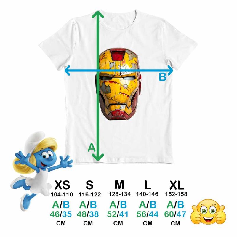 Fashion, accesorii si bijuterii - Copii - Imbracaminte copii - Tricouri copii - Tricou Copii Fete Iron Man Casca CoolTrend, alb, marime L Copii - Infinity.ro