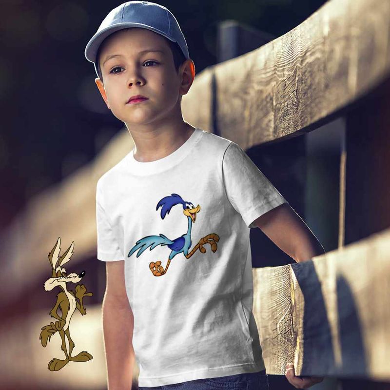 Fashion, accesorii si bijuterii - Copii - Imbracaminte copii - Tricouri copii - Tricou Copii Baieti Cioiotul Strutul Beep Beep, alb, marime S Copii - Infinity.ro