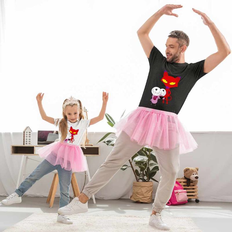 Fashion, accesorii si bijuterii - Copii - Imbracaminte copii - Tricouri copii - Tricou Copii Fete Catel Speriat Curaj Pisica Rosie Malefica, negru, marime M Copii - Infinity.ro