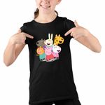 Fashion, accesorii si bijuterii - Copii - Imbracaminte copii - Tricouri copii - Tricou Copii Fete Purcelusa Peppa Pig Prieteni Pepa CoolTrend, negru, marime XS Copii - Infinity.ro