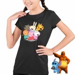 Fashion, accesorii si bijuterii - Copii - Imbracaminte copii - Tricouri copii - Tricou Copii Fete Purcelusa Peppa Pig Prieteni Pepa CoolTrend, negru, marime XS Copii - Infinity.ro