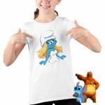 Fashion, accesorii si bijuterii - Copii - Imbracaminte copii - Tricouri copii - Tricou Copii Fete Strumfita Strumfii Smurfette CoolTrend, alb, marime XS Copii - Infinity.ro