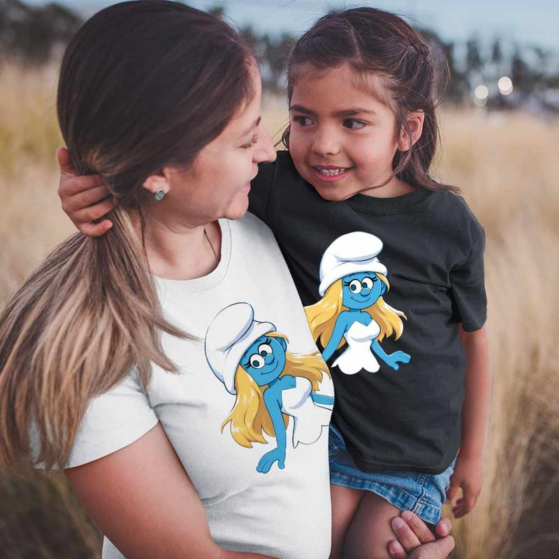 Fashion, accesorii si bijuterii - Copii - Imbracaminte copii - Tricouri copii - Tricou Copii Fete Strumfita Strumfii Smurfette CoolTrend, alb, marime XS Copii - Infinity.ro