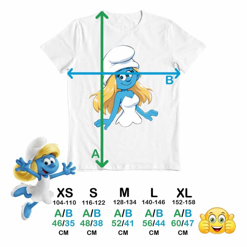 Fashion, accesorii si bijuterii - Copii - Imbracaminte copii - Tricouri copii - Tricou Copii Fete Strumfita Strumfii Smurfette CoolTrend, alb, marime XS Copii - Infinity.ro