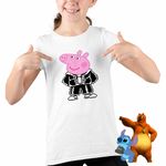 Fashion, accesorii si bijuterii - Copii - Imbracaminte copii - Tricouri copii - Tricou Copii Fete Peppa Pixel Art CoolTrend, alb, marime XS Copii - Infinity.ro