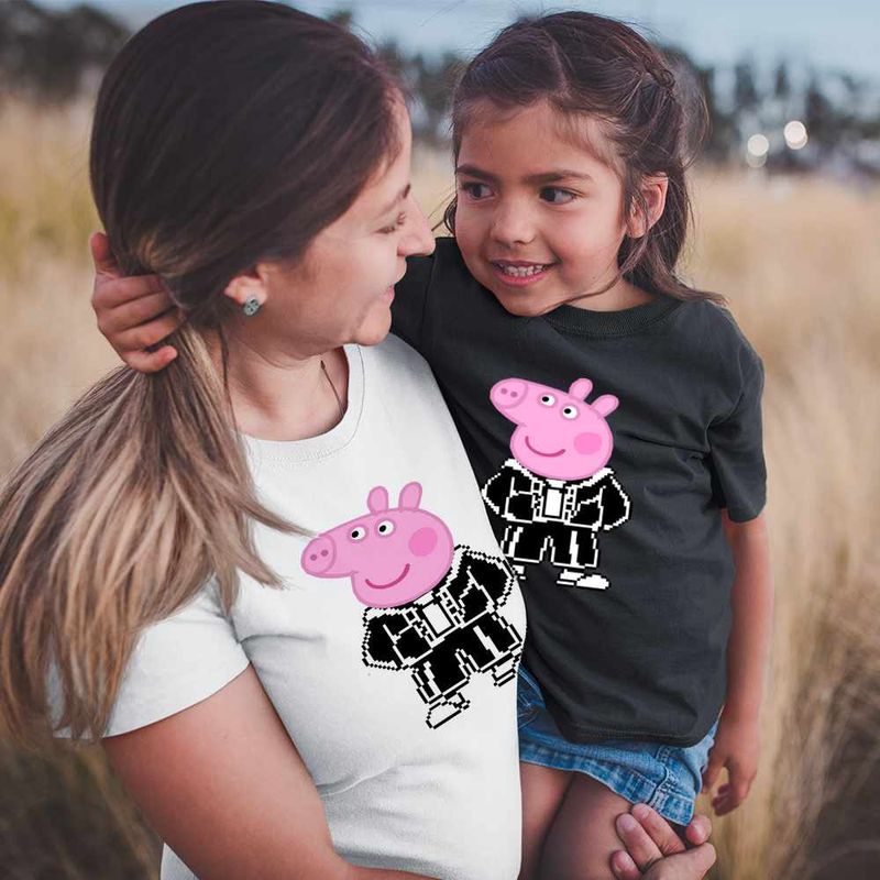 Fashion, accesorii si bijuterii - Copii - Imbracaminte copii - Tricouri copii - Tricou Copii Fete Peppa Pixel Art CoolTrend, alb, marime XS Copii - Infinity.ro