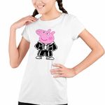 Fashion, accesorii si bijuterii - Copii - Imbracaminte copii - Tricouri copii - Tricou Copii Fete Peppa Pixel Art CoolTrend, alb, marime XS Copii - Infinity.ro