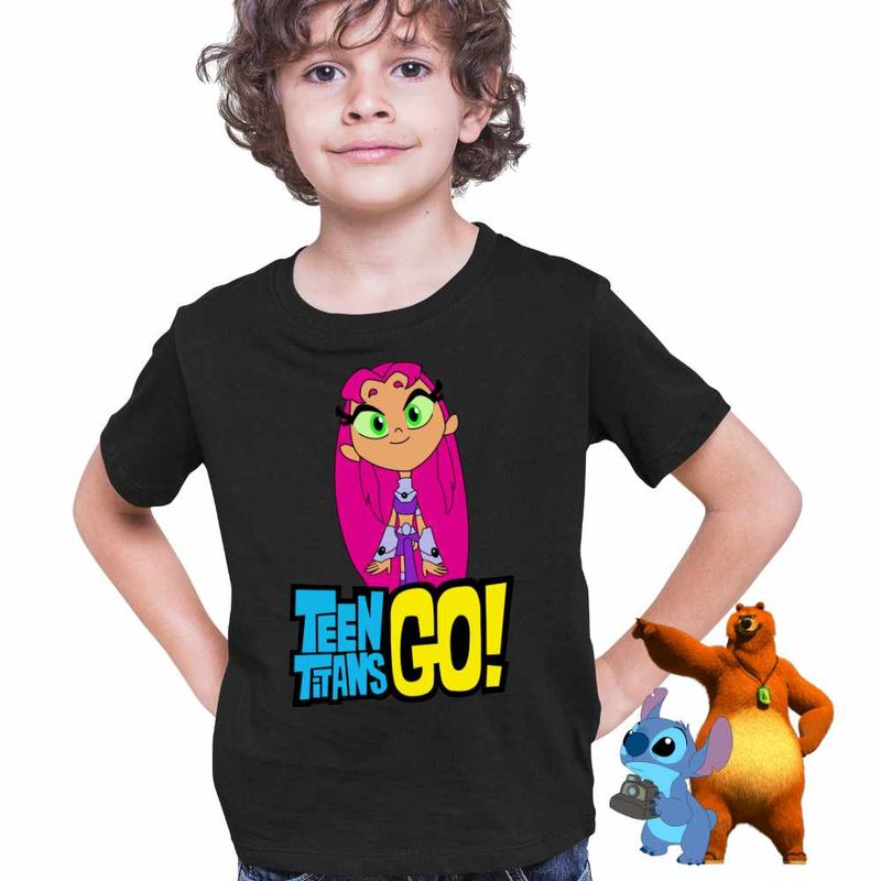 Fashion, accesorii si bijuterii - Copii - Imbracaminte copii - Tricouri copii - Tricou Copii Baieti Starfire Tineri Titani Teen Titans Go CoolTrend, negru, marime XL Copii - Infinity.ro