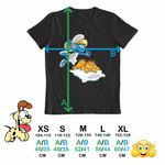 Fashion, accesorii si bijuterii - Copii - Imbracaminte copii - Tricouri copii - Tricou Copii Fete Garfield Strumfita Strumfii Motan, negru, marime XS Copii - Infinity.ro