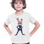 Fashion, accesorii si bijuterii - Copii - Imbracaminte copii - Tricouri copii - Tricou Copii Baieti Zootopia Judy Hopps Politista CoolTrend, alb, marime M Copii - Infinity.ro