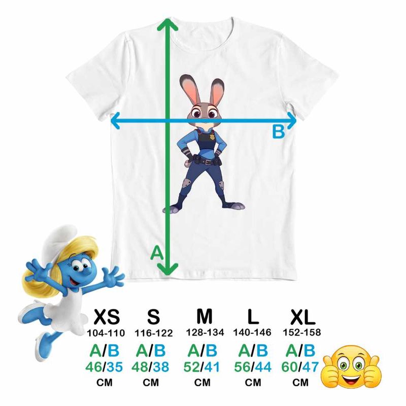 Fashion, accesorii si bijuterii - Copii - Imbracaminte copii - Tricouri copii - Tricou Copii Baieti Zootopia Judy Hopps Politista CoolTrend, alb, marime M Copii - Infinity.ro