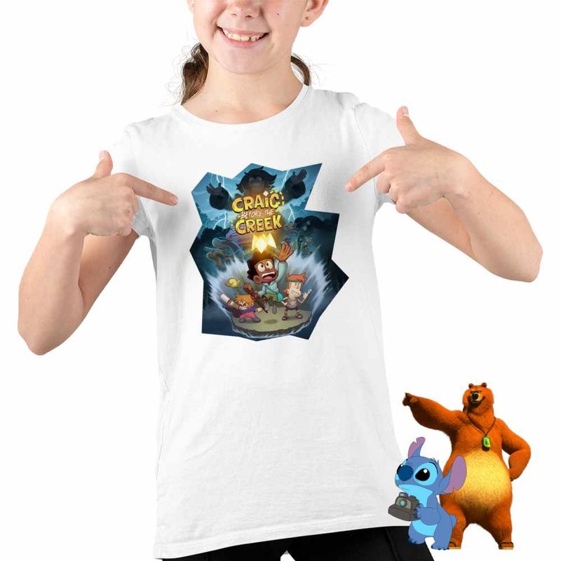 Fashion, accesorii si bijuterii - Copii - Imbracaminte copii - Tricouri copii - Tricou Copii Fete Craig Dumbrava Cartoon Network CoolTrend, alb, marime XS Copii - Infinity.ro