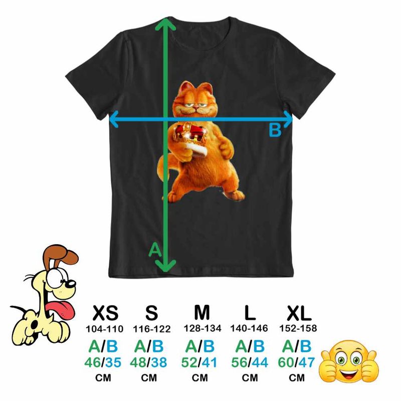 Fashion, accesorii si bijuterii - Copii - Imbracaminte copii - Tricouri copii - Tricou Copii Fete Garfield Rege Coroana Pisicesti, negru, marime XL Copii - Infinity.ro