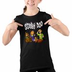 Fashion, accesorii si bijuterii - Copii - Imbracaminte copii - Tricouri copii - Tricou Copii Fete Scooby Doo Glume Scrappy Daphne Shaggy, negru, marime XS Copii - Infinity.ro