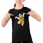 Fashion, accesorii si bijuterii - Copii - Imbracaminte copii - Tricouri copii - Tricou Copii Fete Familia Flintstone Fred Epoca de Piatra, negru, marime M Copii - Infinity.ro