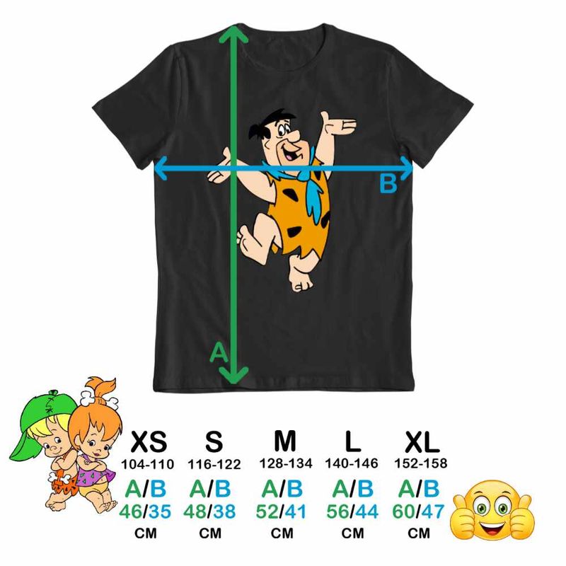 Fashion, accesorii si bijuterii - Copii - Imbracaminte copii - Tricouri copii - Tricou Copii Fete Familia Flintstone Fred Epoca de Piatra, negru, marime M Copii - Infinity.ro