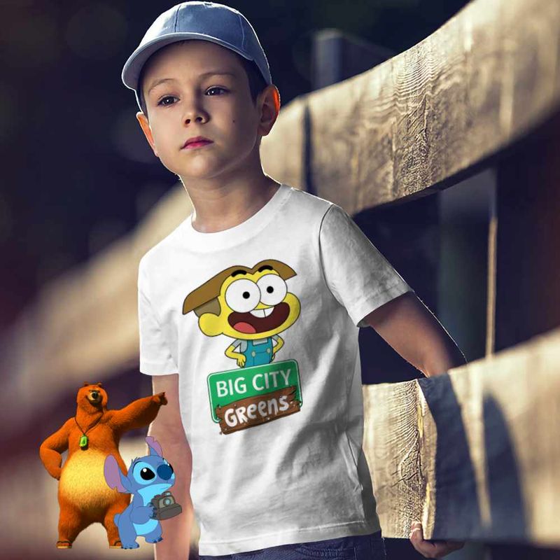 Fashion, accesorii si bijuterii - Copii - Imbracaminte copii - Tricouri copii - Tricou Copii Baieti Familia Green Cricket Big City Greens CoolTrend, alb, marime XL Copii - Infinity.ro