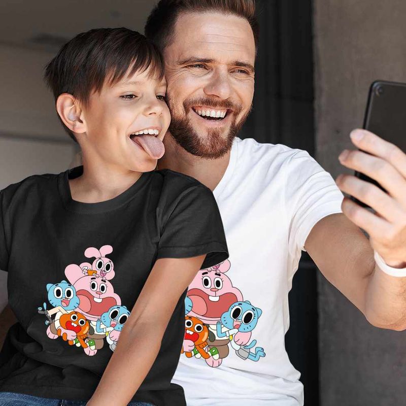 Fashion, accesorii si bijuterii - Copii - Imbracaminte copii - Tricouri copii - Tricou Copii Baieti Gumball Toata Familia Gumbal CoolTrend, alb, marime M Copii - Infinity.ro
