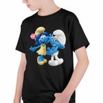 Fashion, accesorii si bijuterii - Copii - Imbracaminte copii - Tricouri copii - Tricou Copii Baieti Rusinosul Floricica Blossom Strumfii CoolTrend, negru, marime M Copii - Infinity.ro