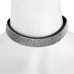 Fashion, accesorii si bijuterii - Femei - Bijuterii femei - Coliere femei - Colier Choker Negru cu Strasuri Argintii, Accesoriu Costum Halloween - Infinity.ro