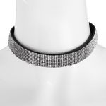 Fashion, accesorii si bijuterii - Femei - Bijuterii femei - Coliere femei - Colier Choker Negru cu Strasuri Argintii, Accesoriu Costum Halloween - Infinity.ro