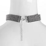 Fashion, accesorii si bijuterii - Femei - Bijuterii femei - Coliere femei - Colier Choker Negru cu Strasuri Argintii, Accesoriu Costum Halloween - Infinity.ro