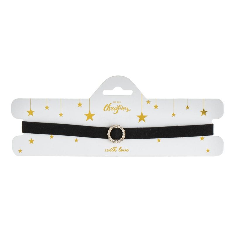 Fashion, accesorii si bijuterii - Femei - Bijuterii femei - Coliere femei - Colier Choker Negru Elegant cu Detalii de Perle - Infinity.ro
