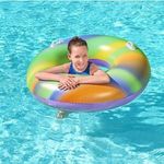 Jucarii, Copii si Bebe - Jucarii si jocuri - Jucarii de exterior - Colaci, ochelari si accesorii inot copii - Colac gonflabil cu manere, diametru 119 cm, design rainbow - Infinity.ro