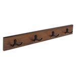 Casa si Gradina - Mobilier - Organizare si depozitare - Cuiere - Cuier de perete din lemn maro cu 4 cârlige, 50x3.6x7 cm - Infinity.ro