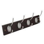 Casa si Gradina - Mobilier - Organizare si depozitare - Cuiere - Cuier de perete din lemn, 8 carlige, maro inchis, 34.5x1.2x7cm - Infinity.ro
