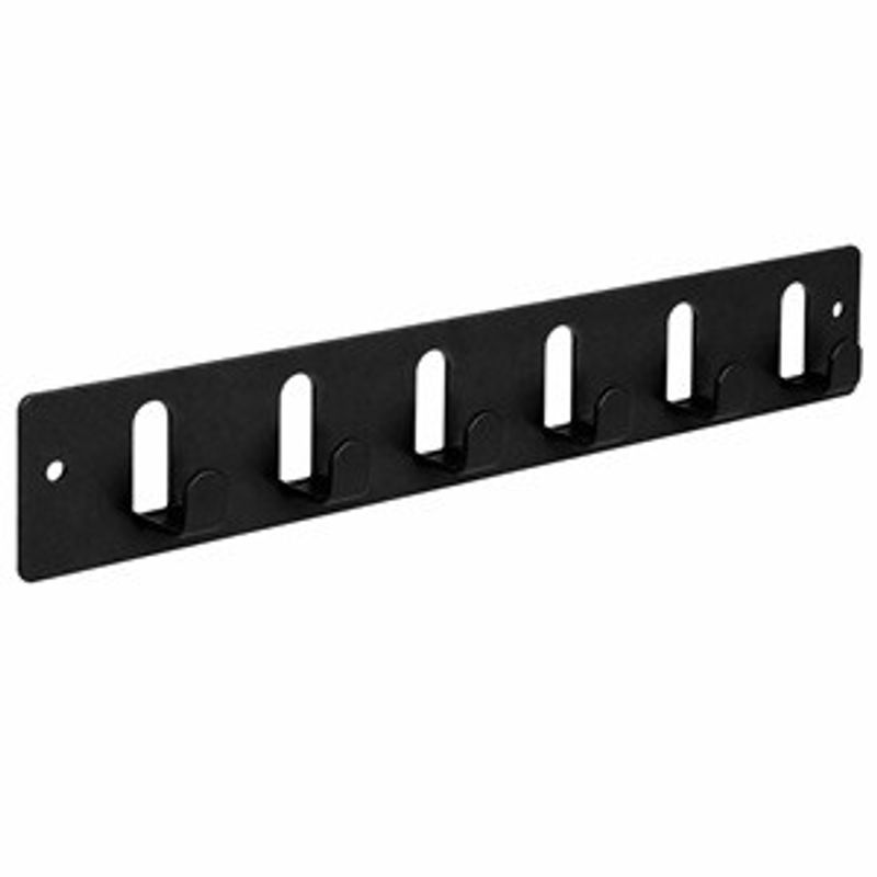 Casa si Gradina - Mobilier - Organizare si depozitare - Cuiere - Cuier metalic negru cu 6 cârlige, montaj pe perete, 30x5 cm - Infinity.ro