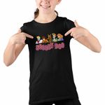 Fashion, accesorii si bijuterii - Copii - Imbracaminte copii - Tricouri copii - Tricou Copii Fete Scooby Doo Friends Logo Mistere Fantome, negru, marime XS Copii - Infinity.ro