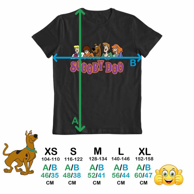Fashion, accesorii si bijuterii - Copii - Imbracaminte copii - Tricouri copii - Tricou Copii Fete Scooby Doo Friends Logo Mistere Fantome, negru, marime XS Copii - Infinity.ro