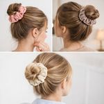 Fashion, accesorii si bijuterii - Copii - Accesorii copii - Accesorii pentru par copii - Elastice de par catifelate cu stras pentru copii, 3 buc, culori ecru, somon si maro - Infinity.ro