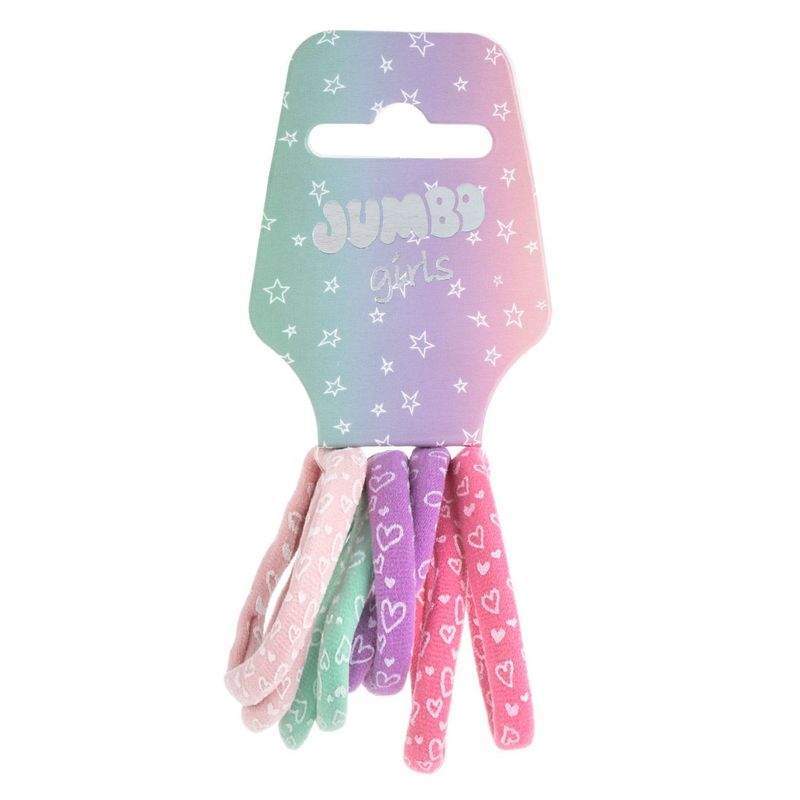 Fashion, accesorii si bijuterii - Copii - Accesorii copii - Accesorii pentru par copii - Elastice de par frotte cu imprimeu inimi pentru copii, 8 bucati, multicolore - Infinity.ro