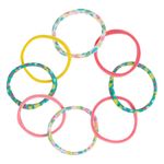 Fashion, accesorii si bijuterii - Copii - Accesorii copii - Accesorii pentru par copii - Elastice de par din frotte pentru copii, Set 8 buc, Multicolor, cu imprimeuri cu flori si fructe - Infinity.ro