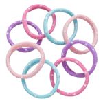 Fashion, accesorii si bijuterii - Copii - Accesorii copii - Accesorii pentru par copii - Elastice de par din frotte pentru copii, Set 8 buc, Multicolor cu stele - Infinity.ro