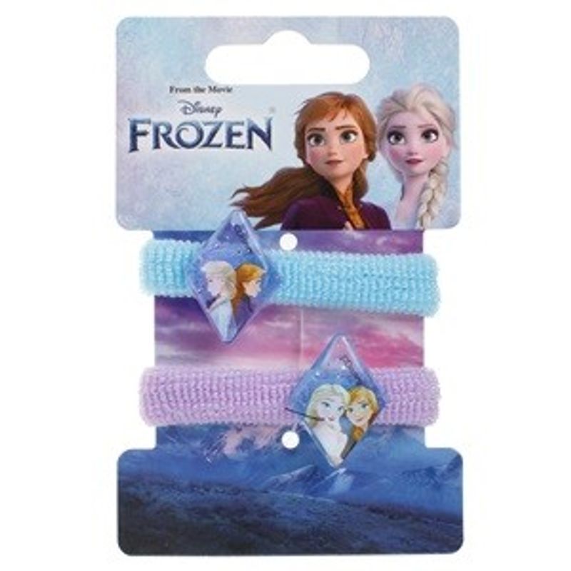 Fashion, accesorii si bijuterii - Copii - Accesorii copii - Accesorii pentru par copii - Elastice de par pentru copii, cu glitter si imprimeu Frozen, 2 bucati, Lila Bleu - Infinity.ro