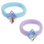 Fashion, accesorii si bijuterii - Copii - Accesorii copii - Accesorii pentru par copii - Elastice de par pentru copii, cu glitter si imprimeu Frozen, 2 bucati, Lila Bleu - Infinity.ro
