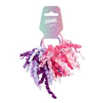 Fashion, accesorii si bijuterii - Copii - Accesorii copii - Accesorii pentru par copii - Elastice de par pentru copii cu panglici ondulate, 2 buc, Fucsia si Lila - Infinity.ro