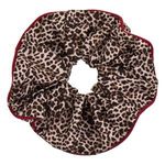 Fashion, accesorii si bijuterii - Femei - Accesorii femei - Accesorii pentru par femei - Elastic de par textil cu model leopard si margine rosie - Infinity.ro