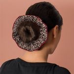 Fashion, accesorii si bijuterii - Femei - Accesorii femei - Accesorii pentru par femei - Elastic de par textil cu model leopard si margine rosie - Infinity.ro