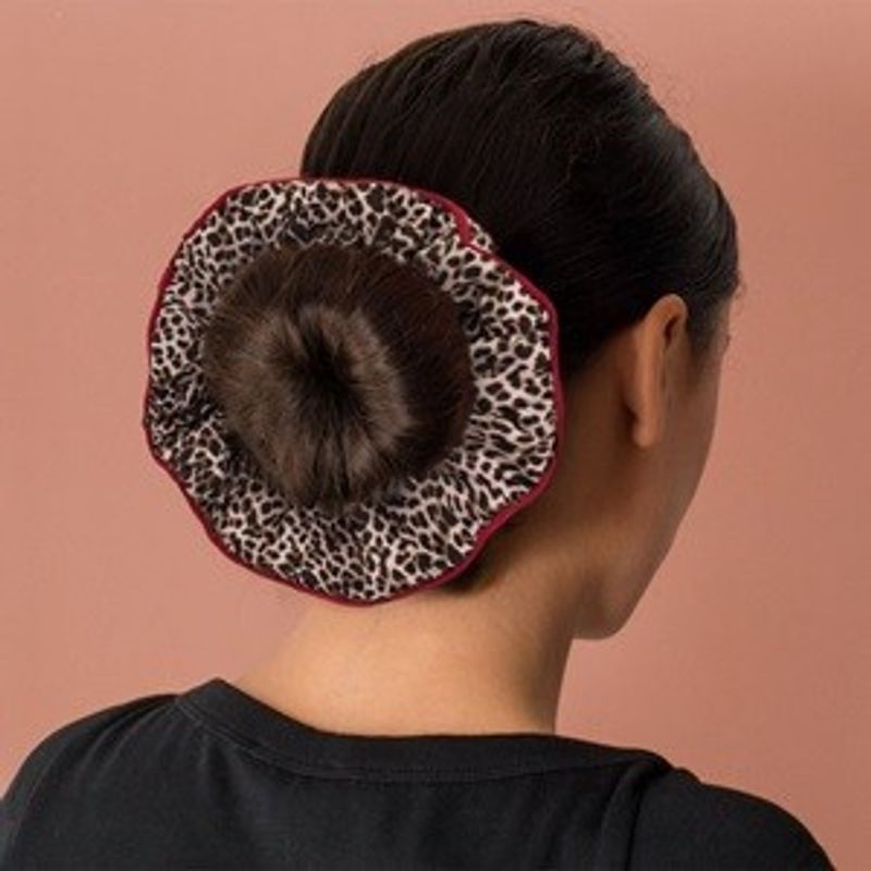 Fashion, accesorii si bijuterii - Femei - Accesorii femei - Accesorii pentru par femei - Elastic de par textil cu model leopard si margine rosie - Infinity.ro