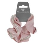 Fashion, accesorii si bijuterii - Femei - Accesorii femei - Accesorii pentru par femei - Elastic de par satinat roz cu strass pentru femei - Infinity.ro