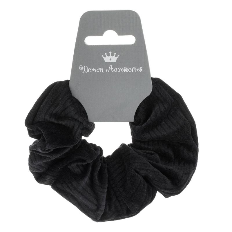 Fashion, accesorii si bijuterii - Femei - Accesorii femei - Accesorii pentru par femei - Elastic de par catifelat cu textura ribbed, Negru - Infinity.ro