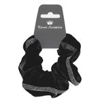 Fashion, accesorii si bijuterii - Femei - Accesorii femei - Accesorii pentru par femei - Elastic de par textil satinat, Negru, cu Strass - Infinity.ro