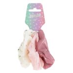 Fashion, accesorii si bijuterii - Femei - Accesorii femei - Accesorii pentru par femei - Elastice de par din organza cu stele, Set 3 buc, Roz, Ecru si Maro - Infinity.ro
